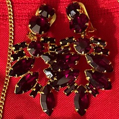 Vintage 1970/80’s Women’s Set Of Russian USSR Jewellery Earrings And Necklace16”