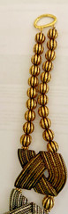 CHIC DESIGNER CHUNKY Black/Gold CHOKER STATEMENT NECKLACE WMatching Earrings