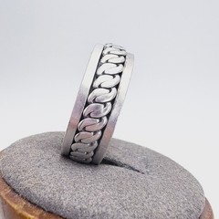 Interlocking Rope Design Spinner Band VTG Sterling Silver 925 Ring Size 12.5