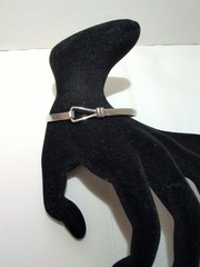 Vintage Sterling Silver Tension Hook Bangle Bracelet Stamped 925 7.75inch