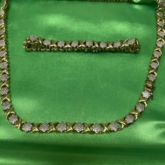 Vintage PAJ BR China Brass Based Costume Jewlery Set JCPenny