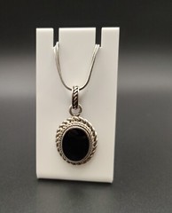 Black Onyx Pendant 1″ x 1″ (NO CHAIN)