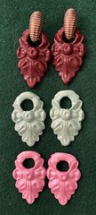 Vtg 60’s Brass Tone Post Doorknocker Multicolor Interchangeable Earrings 9 Sets