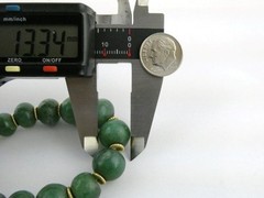 Vintage 14k Yellow Gold and Green Aventurine Bead Strand Bracelet 32.5g 6.25 In