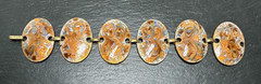 MID-CENTURY MOD ENAMEL COPPER & ENAMEL OVAL LINK BRACELET BY INGA CARLSON M161