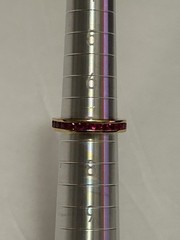 Vintage 925 Sterling/Thailand Ruby Red Channel Set Eternity Band Ring size 7