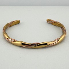 Vintage Sergio Lub Grapevine Copper Brass Cuff Bracelet