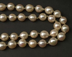 Baroque Cultured Akoya Pearl Strand 31.5″ Necklace 18k White Gold Clasp