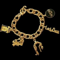 Jackie Collins Charm Bracelet Hollywood Kids Lucky Lady Boss Panther Vintage 80s