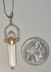 Vintage 18-inch 925 Neckless w/ Crystal Amulet Pendant – Sterling Silver – 5.5g