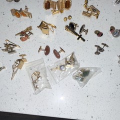 Men’s Mixed Lot Cufflinks, Tie Bar, Tie Tack & Pin Set, Multicolor