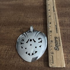 Pendant made from Rogers Precious Mirror Silverplate Tomato Server Floral D195