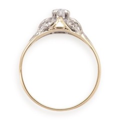 ART DECO DREAMS 18K Yellow Gold & Platinum Set 0.30ct Brilliant Cut Diamond Ring