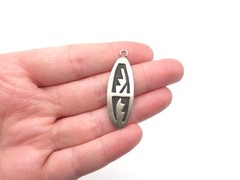 Vintage Hopi Old Pawn Sterling Native American Jewelry Pendant Signed Marked