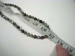 Vintage Yoli Gemstone Moss Agate Stone Faceted Glass Beaded Necklace Toggle