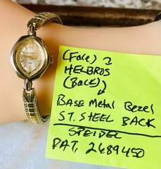 Vtg Speidel Stretch Band w/ Helbros Gold Tone Cocktail Watch AS-IS