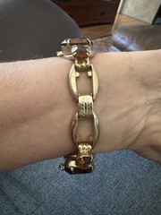 STUNNING Vintage 1960s Juliana Topaz Amber Rhinestone Bracelet D&E unmarked