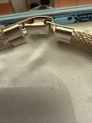 Vintage Rhinestone And Gold Mesh 3 Piece Jewelry Set With Original Box