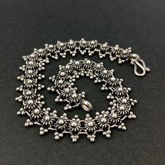 Vintage Silver Bracelet Ethnic Granulation Flower Filigree Tribal Articulated