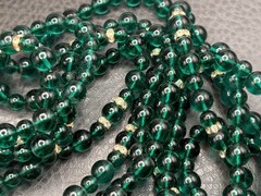 RARE SWAROVSKI VTG Multi Strand Green Crystal Glass Beaded Mogul Necklace 36”