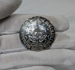 La Esperanza DGS 925 Sterling Silver Aztec Calendar Guad Jal Mex Brooch Pendant