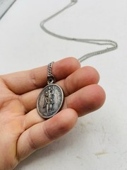 Vintage Saint Anthony Pray For Us St Christopher Protect Us 24” Necklace