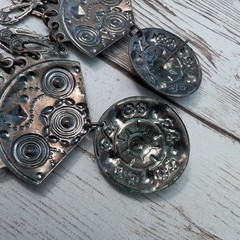 Vintage Earrings For Pierced Ears Dark Metal Dangle