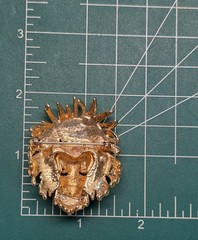 Jeweled Lion Head Mane Brooch/Pin/Pendant Estate Find Rhinestone