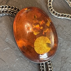 AB Signed Polish sterling silver 925 Baltic amber Massive 96g 36” Bolo Necklace