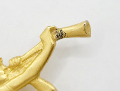 Glorious Figural Trumpeting Angel Gold Tone Hallmarked 1989 Vintage Brooch Pin