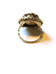 ANTIQUE 1860 MULTI STONE RING ROSE GOLD GARNET CITRINE SIZE 4.5 GOOD COND 10KT