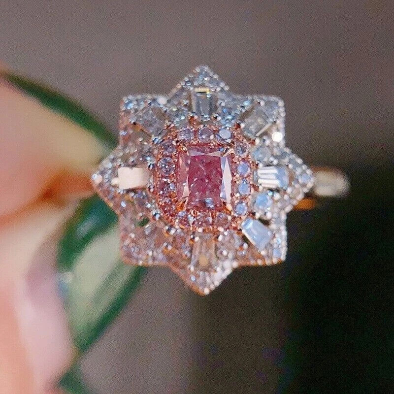 3 Ct Cushion Diamond Engagement Wedding Ring Lab Created 14K White Gold Finish