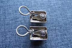 VINTAGE 1996 STERLING SILVER B. KIESELSTEIN-CORD CLIP-ON ALLIGATOR EARRINGS