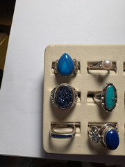 Lot of Vintage Sterling Silver Rings in Various Sizes, styles and stones
