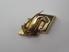 Vintage Crown Trifari Fur Clip Brooch Rhinestones Gold Tone Art Deco 1930s-40s