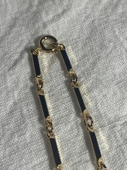 Vintage Gold Tone Bar Link Necklace Choker 15.5” Spring Ring Closure