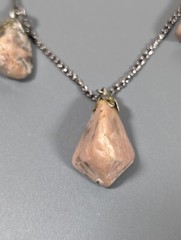 Vintage Polished Stone Charm Nugget Jasper Necklace Boho Coastal 18 in