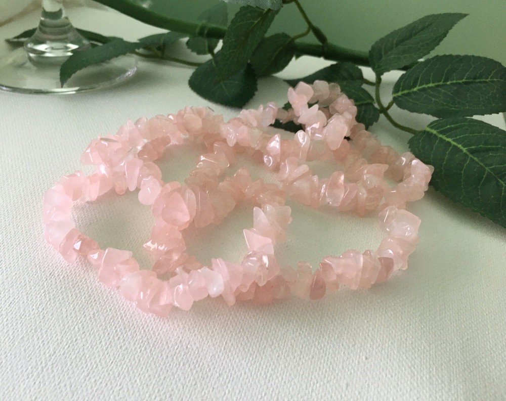 Vintage Women’s Necklace 35” Long Pink Genuine Rose Quartz Necklace
