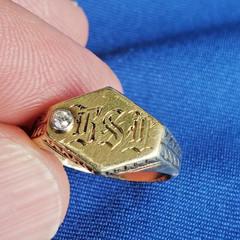 RARE FIND! Antique Victorian Girls 14k Gold Baby’s Ring DIAMOND Floral SIZE 6.5