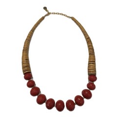Vintage Graziano CN Heishi Beads Gold Tone Adjustable Signed Necklace