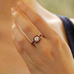 3.00 CT White Round Cut CZ & Pink Art Deco Vintage Style Wedding 925 Silver Ring