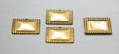 1 Hole Raw Brass Beaded Border Square Charm Pendant Drop (6) mtl396B