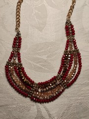 9 Piece Vintage Necklace Lot Glass And Natural Stone Variety Length 1 Anklet