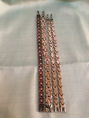 Lot of 4 Silver Tone Copper Tone Links Rhinestones Bracelets