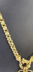 Vintage Joan Rivers Gold Tone Belcher Chain Heart Charm Necklace 32 in