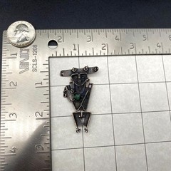 Vintage Tribal Figure 900 Silver Brooch Pin Pendant