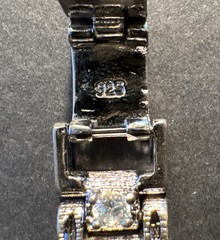 Sterling Silver Faux Diamond Tennis Bracelet 8”