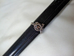 VINTAGE RETRO MOD MARCASITE FANCY RIBBON BOW STERLING SILVER STAMP 925 RING SZ 7