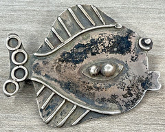 Vintage Modernist Sterling 925 Cartoon Look Fish Sea Life Beach Ocean Brooch Pin