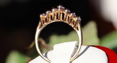 10k yellow gold ring 1.00ct tanzanite pyramid size 7 vintage handmade 2.3g N2872